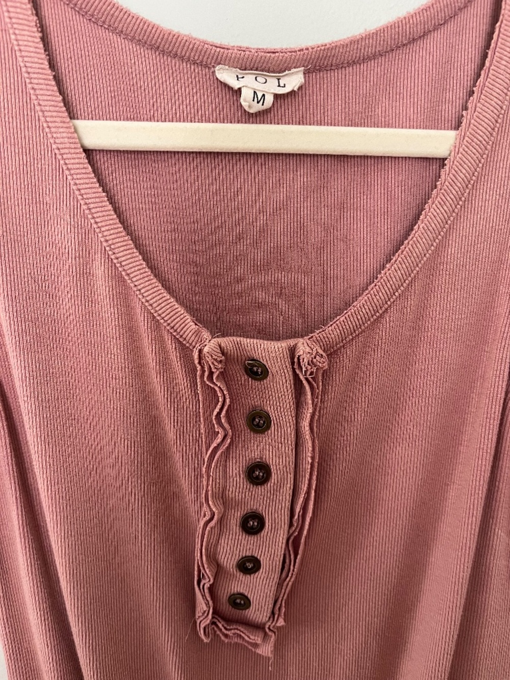POL sleeveless Henley Bodysuit Medium
